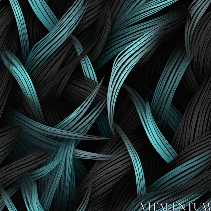Elegant Black and Blue Waves Seamless Pattern AI Image