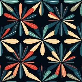 Mid-Century Modern Floral Vector Pattern