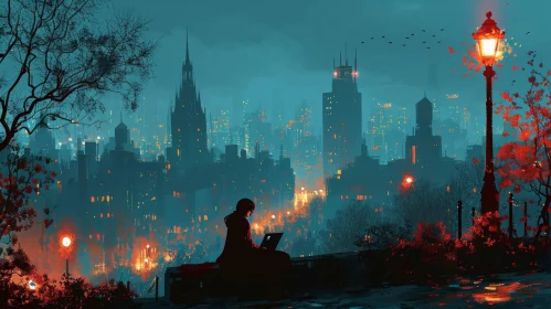Mysterious Cityscape at Night | Digital Painting