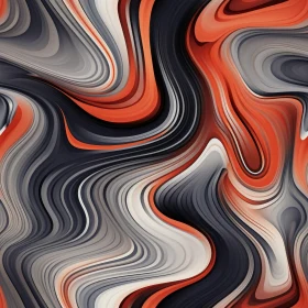 Wavy Striped Abstract Pattern in Muted Tones