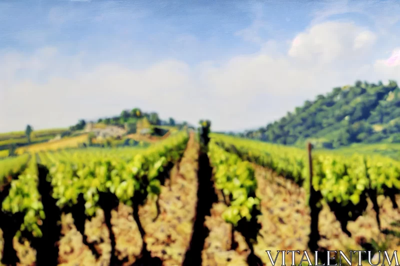 Captivating Digital Painting of Vines and Hills AI Image