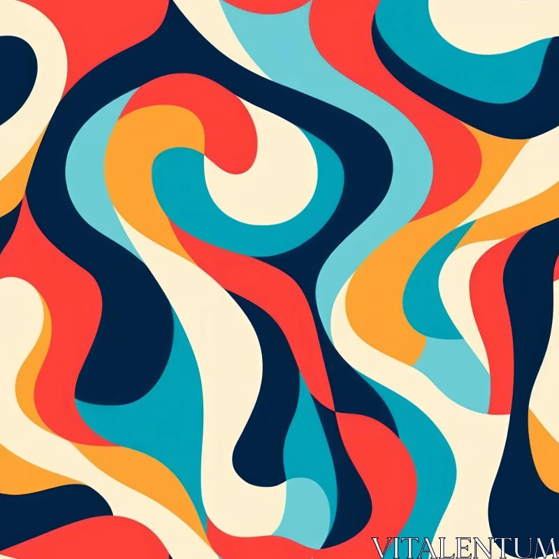 Colorful Abstract Wavy Pattern Background AI Image