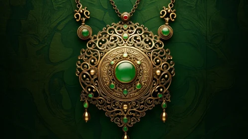 Exquisite Gold Necklace with Filigree Pendant