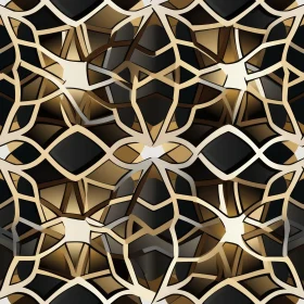 Intriguing Geometric Pattern in Black, Gold, and White