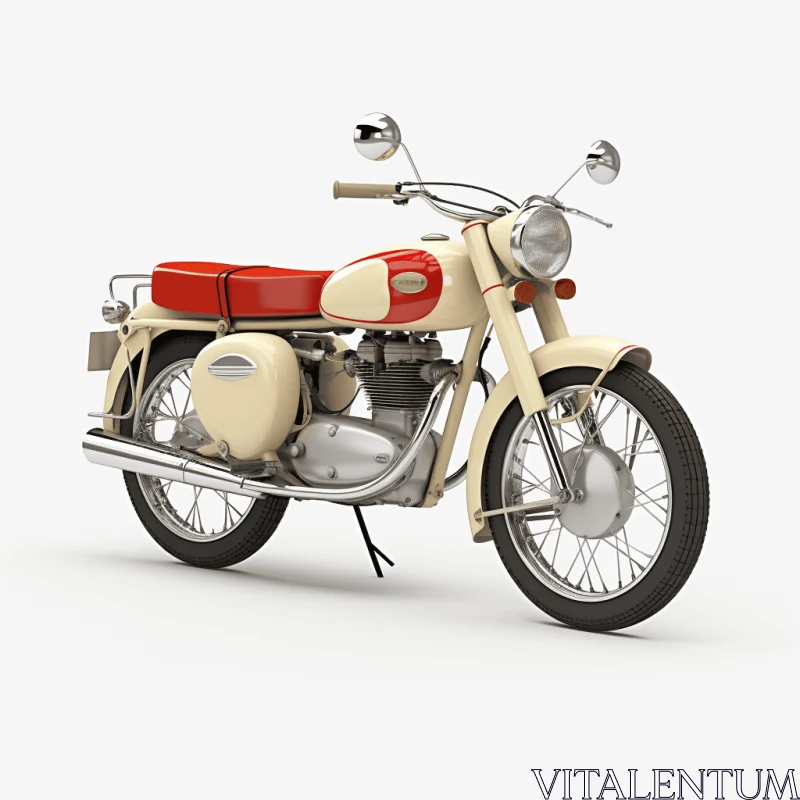 Vintage Motorcycle on White Background | Clean and Simple Design AI Image