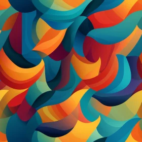 Colorful Abstract Painting with Organic Shapes