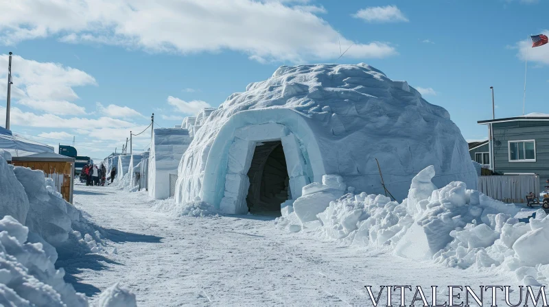 Enchanting Arctic Igloos: A Captivating Display of Inuit Tradition AI Image