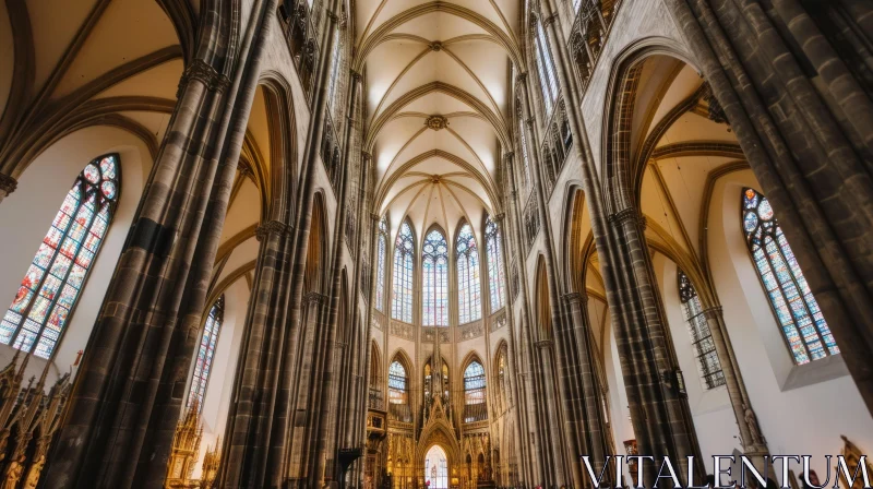 Enchanting Interior of a Gothic Cathedral | Majestic Architecture AI Image