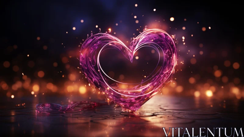 Ethereal Purple Heart Artwork for Romantic Occasions AI Image
