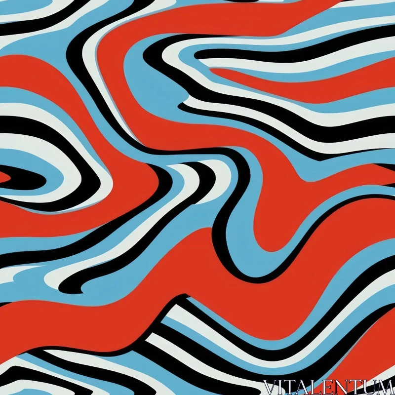 Colorful Abstract Background with Wavy Stripes AI Image