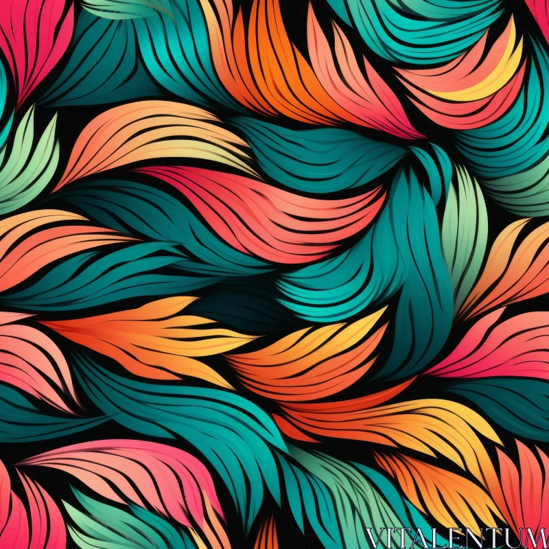 Colorful Feathers Seamless Pattern AI Image