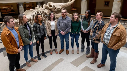 Joyful Group of People in a Museum | Casual Attire | Smiling