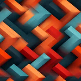 Modern Blue, Orange, and Red Geometric Pattern