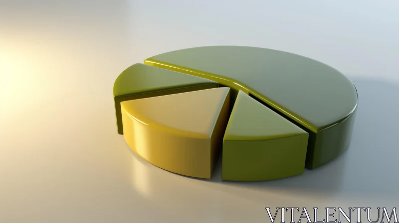 3D Rendering of Vibrant Pie Chart | Realistic Style AI Image