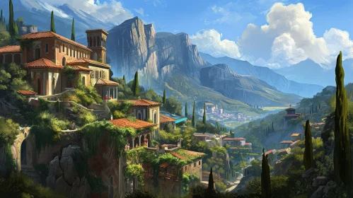 Breathtaking Mountain Town Landscape | Serene Cliffside Views