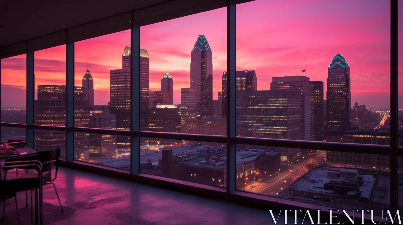 City Sunset View: Modern Urban Landscape AI Image