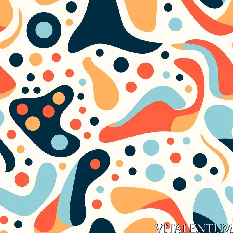 AI ART Colorful Abstract Shapes Pattern for Fabric & Wallpaper