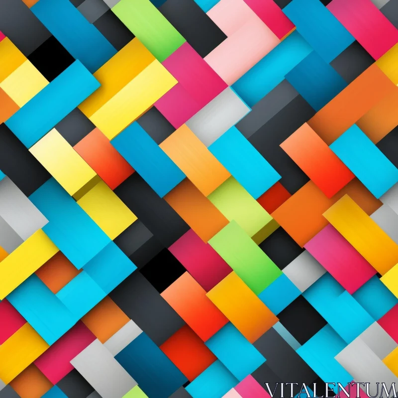 AI ART Colorful Geometric Rectangle Pattern