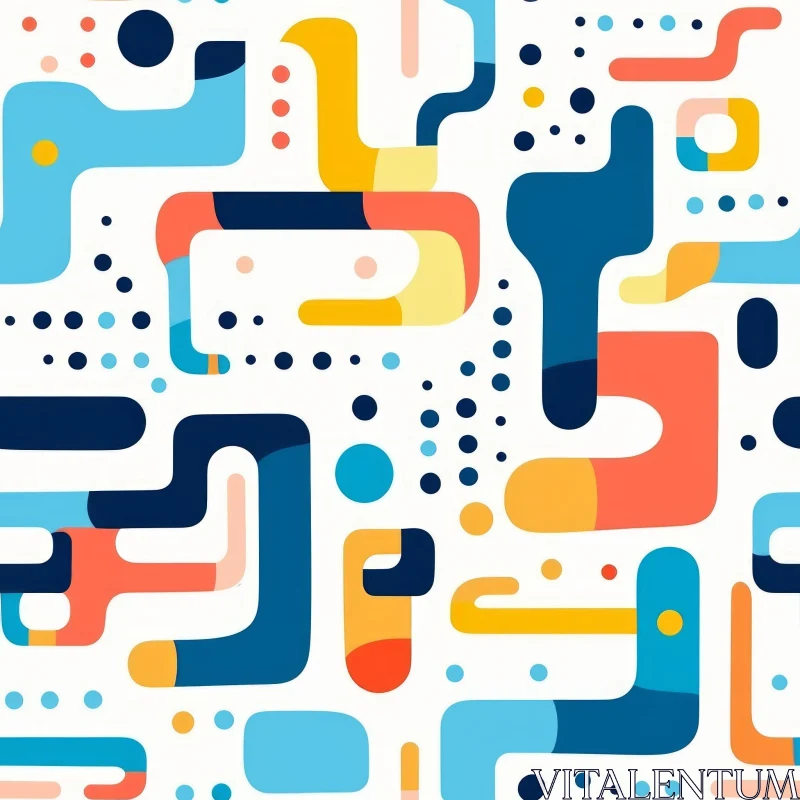 AI ART Colorful Shapes Seamless Vector Pattern | Fun and Energetic Design