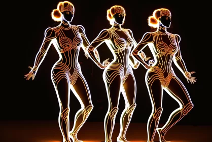 Glowing Neon Figurines: A Captivating Dance of Light and Artistry