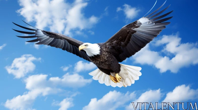 AI ART Majestic Bald Eagle Soaring in the Sky