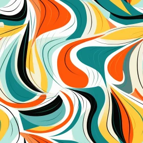 Vivid Abstract Painting with Wavy Pattern for Background Use