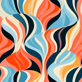 Colorful Abstract Curved Lines Pattern on Black Background