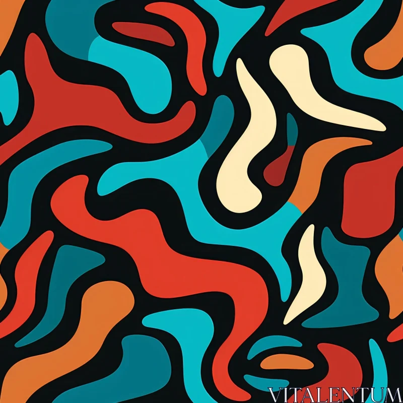 AI ART Colorful Abstract Seamless Pattern - Vector Illustration
