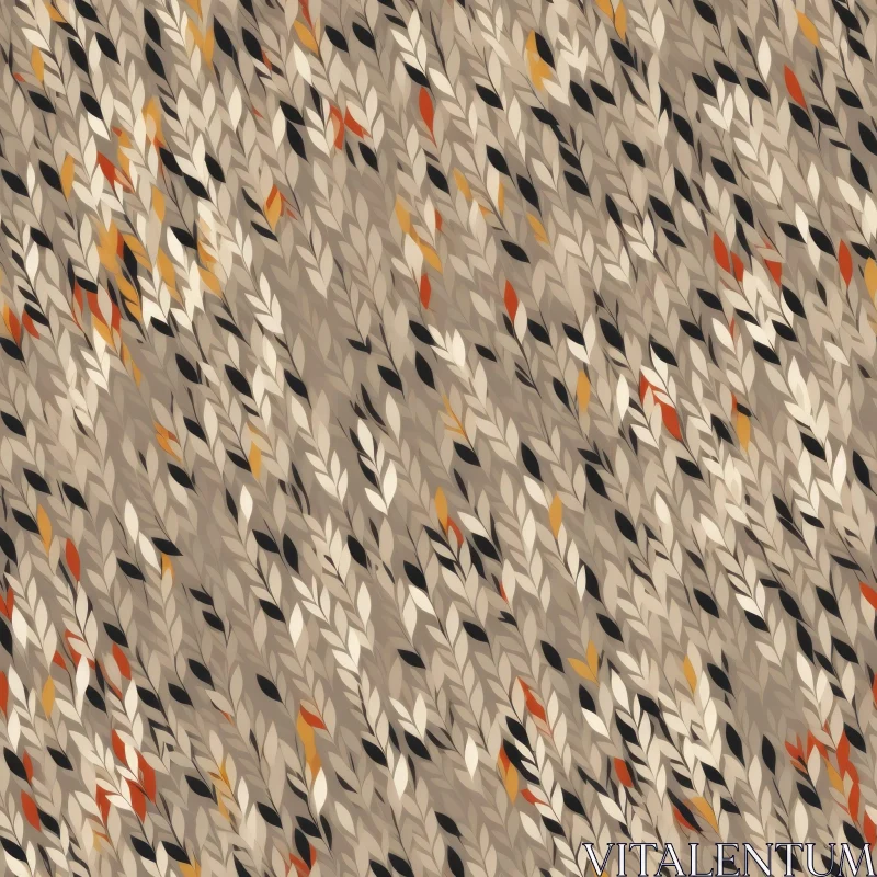 Colorful Leaves Seamless Pattern - Textured Painterly Design AI Image