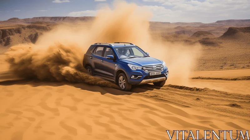 Dynamic SUV in Desert Sands | Eastern and Western Fusion AI Image