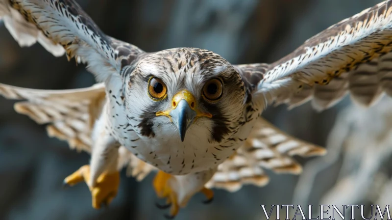 Majestic Falcon in Flight: A Captivating Close-Up AI Image