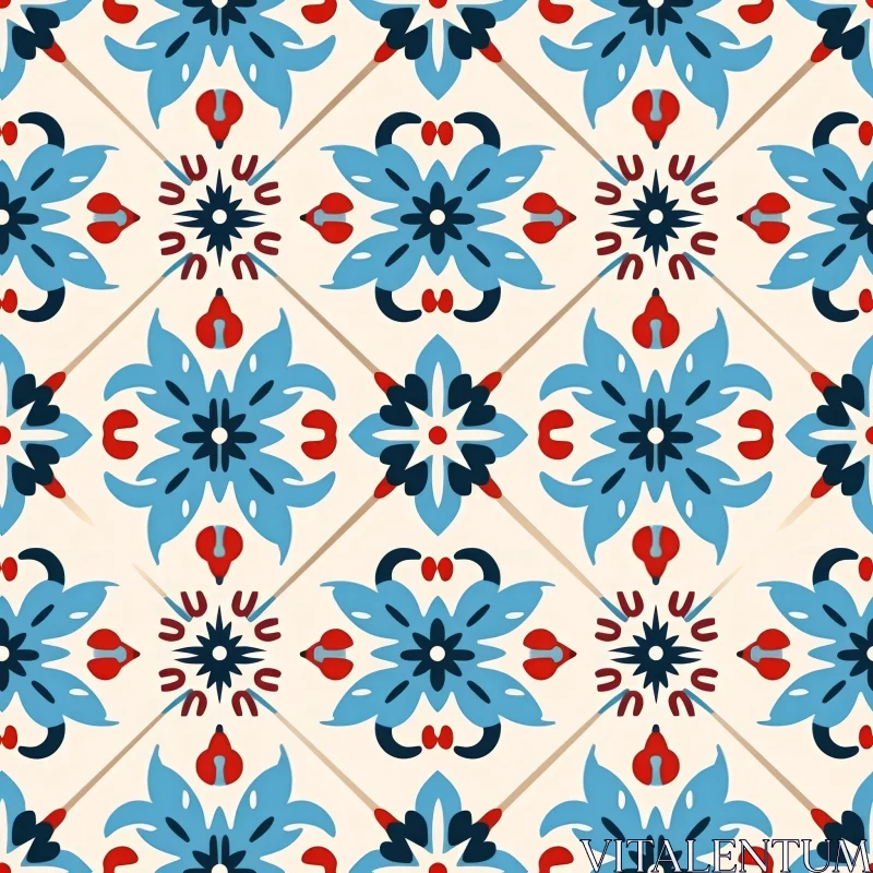 Moroccan Tiles Geometric Floral Pattern AI Image