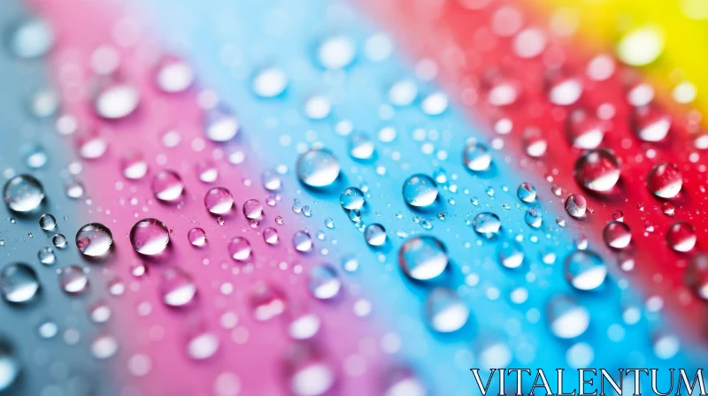 Rainbow Water Drops - Abstract Art AI Image