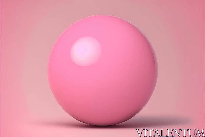 AI ART Realistic Pink Ball on Pink Background - 3D Rendering