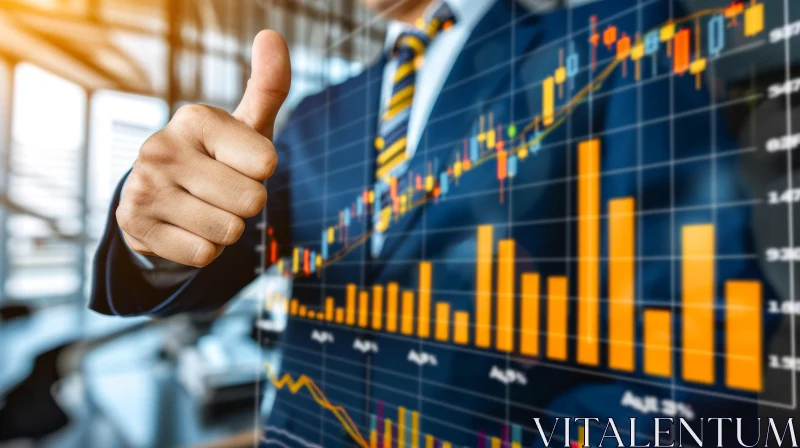 Confident Businessman Giving Thumbs Up | Stock Market Success AI Image