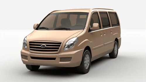 Elegant Tan Car 3D Model with Japanese Simplicity