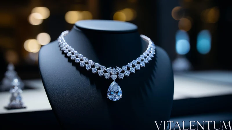 Luxurious Diamond Necklace - Elegance and Sparkle AI Image