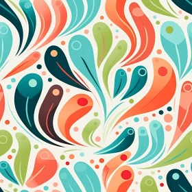 Abstract Vector Pattern - Blue, Green, Orange, Pink