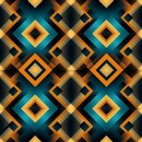 Blue and Orange Diamond Geometric Pattern