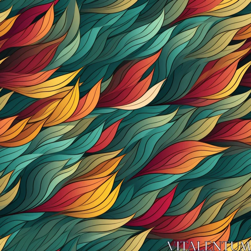 AI ART Colorful Waves Seamless Pattern for Depth and Tranquility