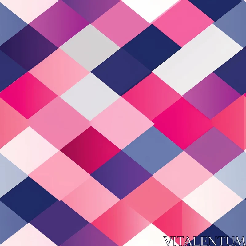 Energetic Diamond Geometric Pattern in Pink, Purple, and Blue AI Image