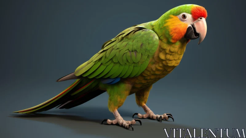 AI ART Green Parrot Wildlife Photography