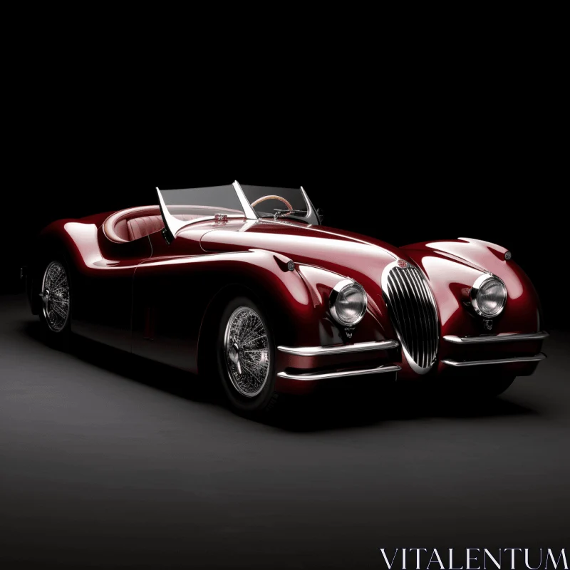 AI ART Vintage Jaguar Sports Car: Realistic Hyper-Detailed Rendering