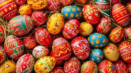 Vibrant Easter Eggs Basket - Festive Decoration