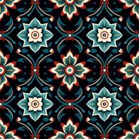 Colorful Moroccan Tiles Seamless Pattern