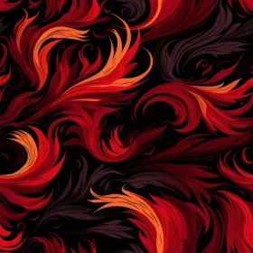 Red and Orange Curved Pattern on Black Background