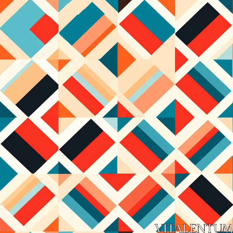 Colorful Geometric Pattern Design on White Background AI Image