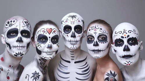 Dia de los Muertos Inspired Face Paint: A Colorful and Captivating Image