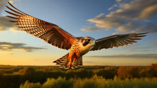 Majestic Falcon Flight in Nature