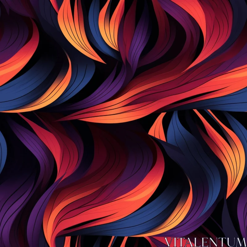 Colorful Abstract Wavy Pattern Background AI Image